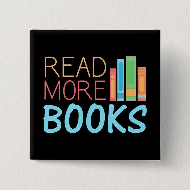 Badge Carré 5 Cm Read More Books (Devant)