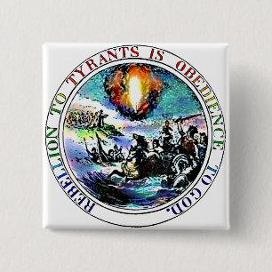 Badge Carré 5 Cm Rébellion au magnet de tyrans