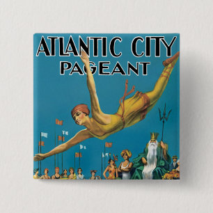 Badge Carré 5 Cm Reconstitution historique d'Atlantic City