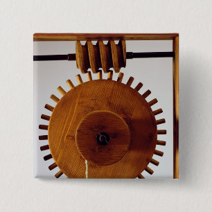 Badge Carré 5 Cm Reconstruction modèle de la conception de da Vinc