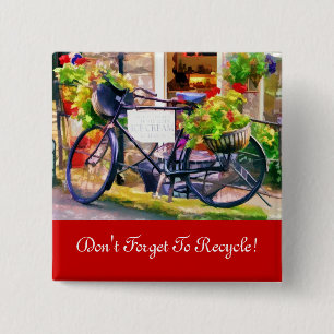 BADGE CARRÉ 5 CM RECYCLAGE
