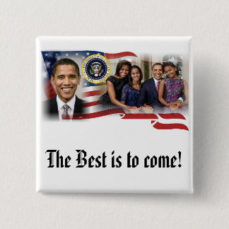Badge Carré 5 Cm Réélection 2012 du Président Obama
