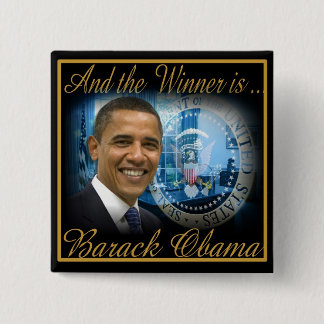 Badge Carré 5 Cm Réelection du président Obama 2012