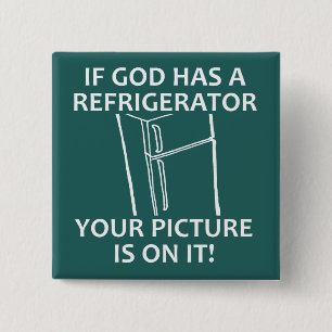 Badge Carré 5 Cm Réfrigérateur de Dieu chrétien Votre Photo