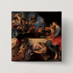 Badge Carré 5 Cm Régalez dans la maison de Simon le Pharisee,