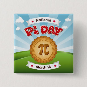 Badge Carré 5 Cm Regardez Sharp sur Pi Day