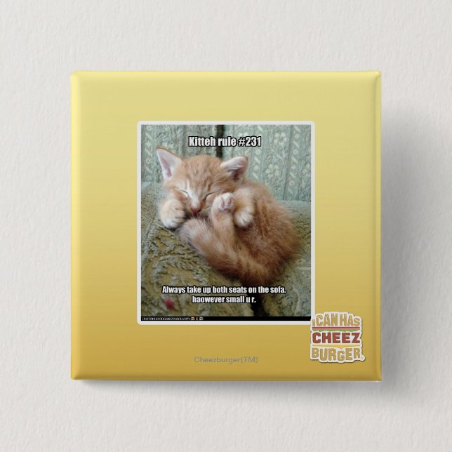 Badge Carré 5 Cm Règle #231 de Kitteh (Devant)