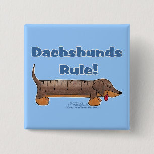Badge Carré 5 Cm Règle Dachshunds