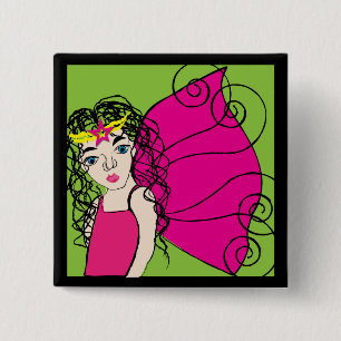 Badge Carré 5 Cm Reine féerique