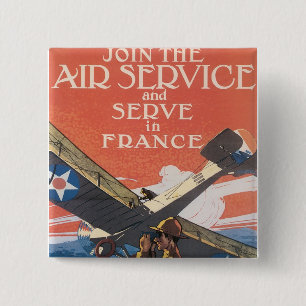 Badge Carré 5 Cm Rejoignez le service aérien