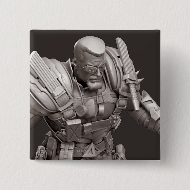 Badge Carré 5 Cm Remplacement d'un trait de mort (Devant)