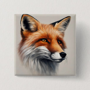 Badge Carré 5 Cm Renard majestueux