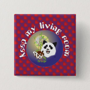 Badge Carré 5 Cm Rencontre de Panda