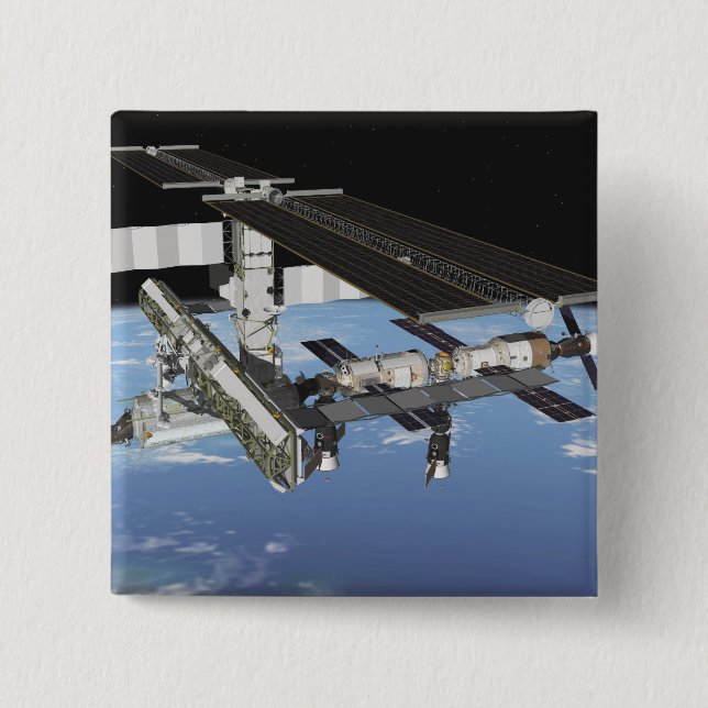 Badge Carré 5 Cm Rendu de l'artiste (Devant)