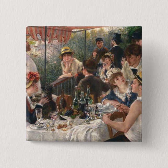 Badge Carré 5 Cm Renoir French Luncheon Booking Party (Devant)