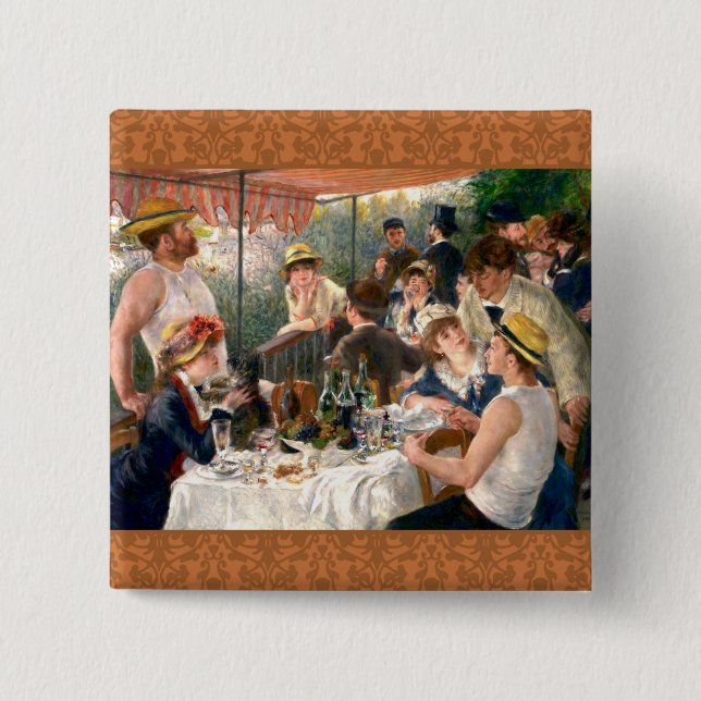Badge Carré 5 Cm Renoir French Luncheon Booking Party (Devant)