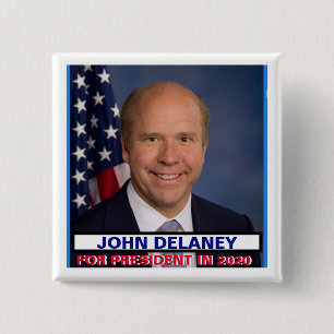 Badge Carré 5 Cm Représentant. John Delaney pour le président 202