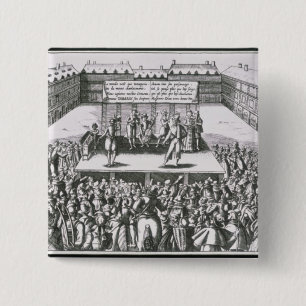 Badge Carré 5 Cm Représentation théâtrale extérieure avec Antoi