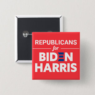 Badge Carré 5 Cm Républicains pour Biden Harris Texte personnalisé 