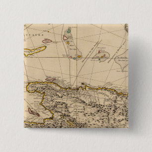 Badge Carré 5 Cm République dominicaine, Haïti, Antilles