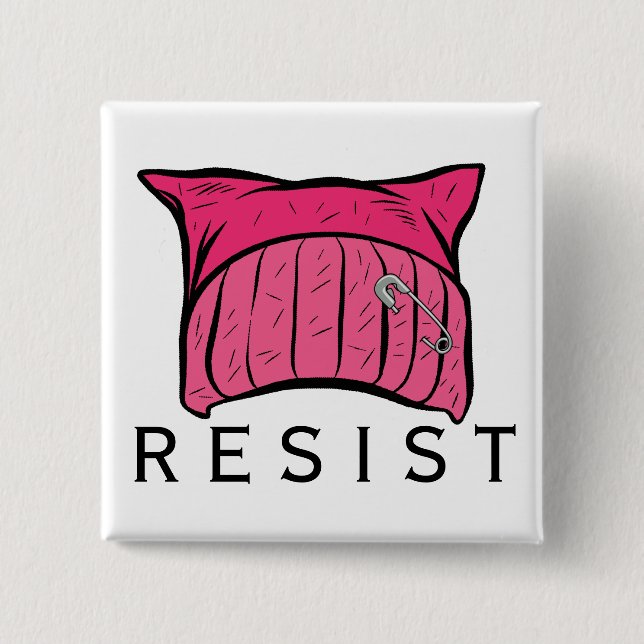 Badge Carré 5 Cm RÉSISTEZ - nous sommes la résistance - au (Devant)