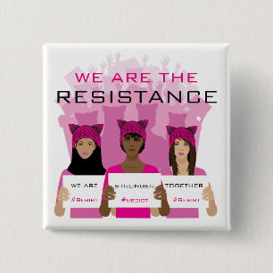 Badge Carré 5 Cm RÉSISTEZ - nous sommes la résistance - aux