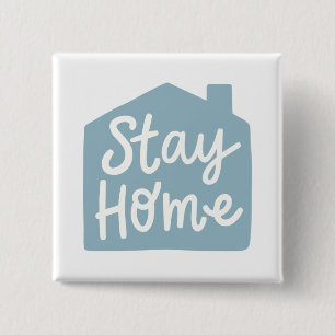 Badge Carré 5 Cm Rester à la maison