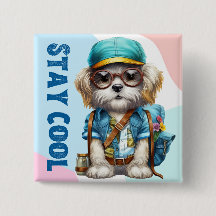 Restez Cool Chien Portant Des Lunettes Casquette R