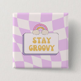 Badge Carré 5 Cm Restez Groovy