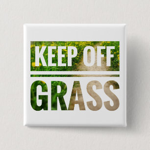 Badge Carré 5 Cm Retenez l'herbe