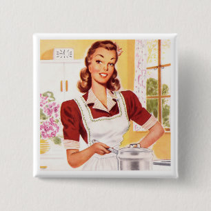 Badge Carré 5 Cm Retro 1950 Cook