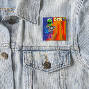 Badge Carré 5 Cm Retro Disco Party les années 70 Funk Art