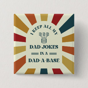 Badge Carré 5 Cm Retro Funny Papa plaisante Fête des pères cadeau p