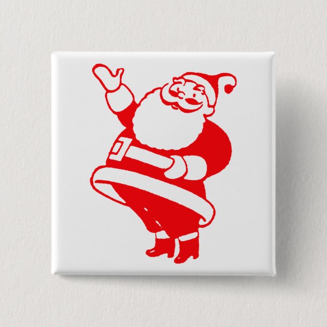 Badge Carré 5 Cm Rétro Père Noël (Devant)