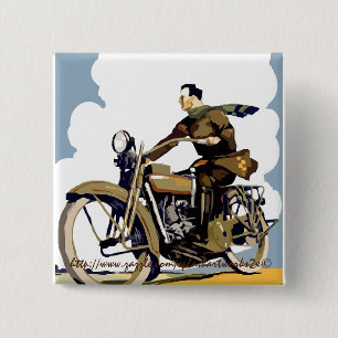 Badge Carré 5 Cm "Retro Ride"