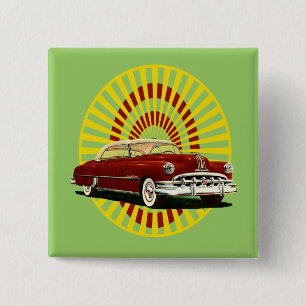 Badge Carré 5 Cm Rétro voiture