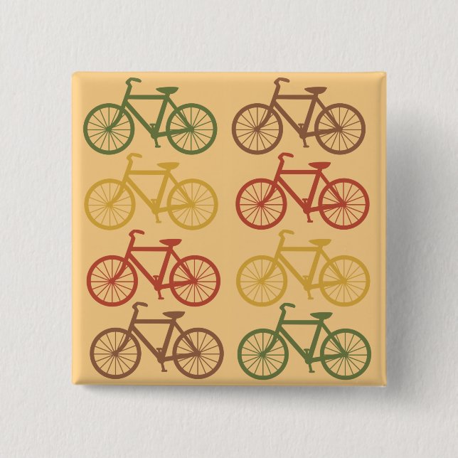 Badge Carré 5 Cm Rétros bicyclettes (Devant)