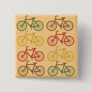 Badge Carré 5 Cm Rétros bicyclettes