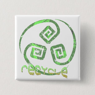 Badge Carré 5 Cm Réutilisez le bouton tribal