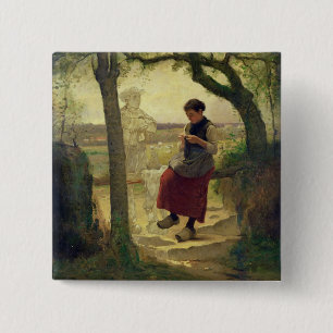 Badge Carré 5 Cm Rêvant de son Love, 1901