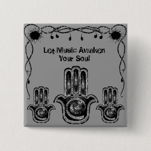 Badge Carré 5 Cm Réveil musical
