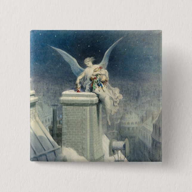 Badge Carré 5 Cm Réveillon de Noël (Devant)