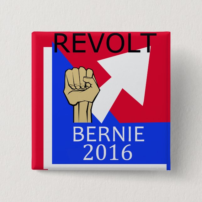 Badge Carré 5 Cm Révolte de Bernie carrée (Devant)