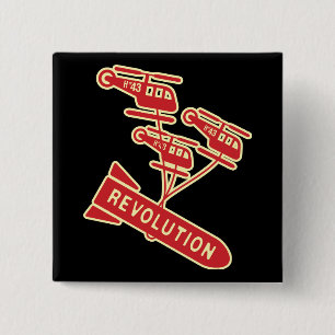 Badge Carré 5 Cm Révolution d'arme nucléaire