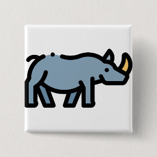 Badge Carré 5 Cm Rhino