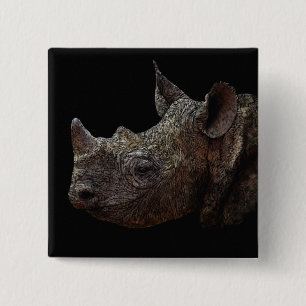 Badge Carré 5 Cm Rhino noir