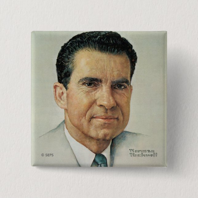 Badge Carré 5 Cm Richard Milhouse Nixon (Devant)