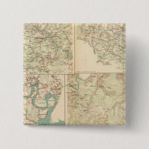 Badge Carré 5 Cm Richmond, Petersburg, Cinq fourchettes