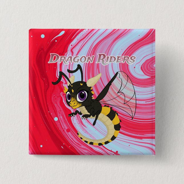 Badge Carré 5 Cm Rider Button (Devant)