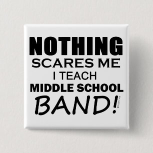 Badge Carré 5 Cm Rien ne m'effraye groupe scolaire moyen